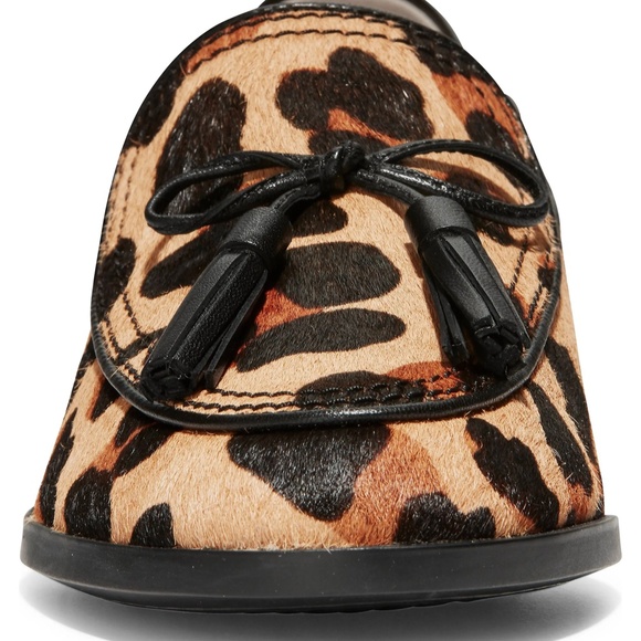 Cole Haan pinch tassel leopard loafer flat mules - Picture 4 of 16
